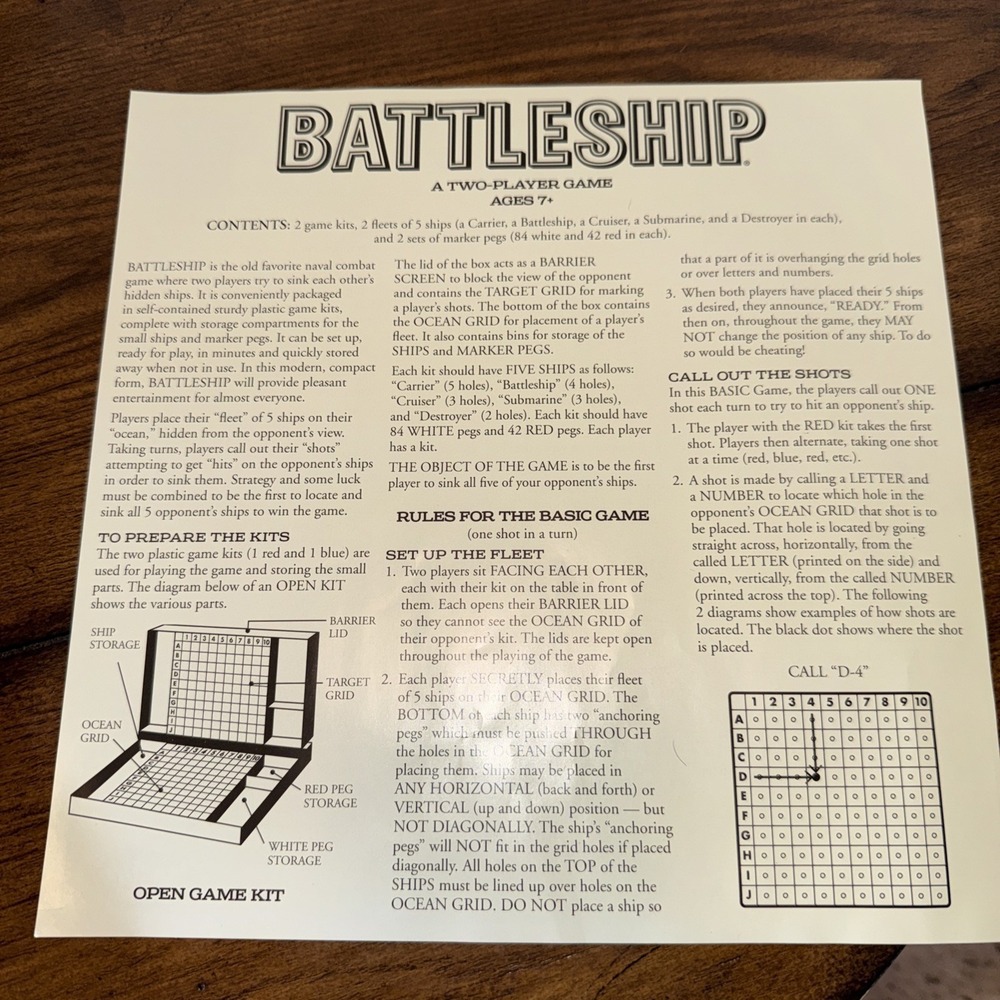 Parker Brothers Battleship Retro Series Naval Board Game 2 Players 7+ B7744 - Picture 9 of 9